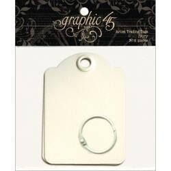 N Graphic 45 Staples Artist Trading Tag Album 3.5&quot; X 2.5&quot; Ivory