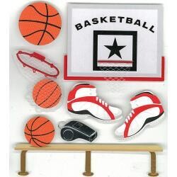 N Jolee&#39;s Boutique Dimensional Stickers Basketball