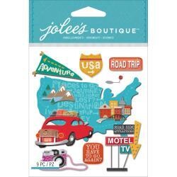 N Jolee&#39;s Boutique Dimensional Stickers Road Trip