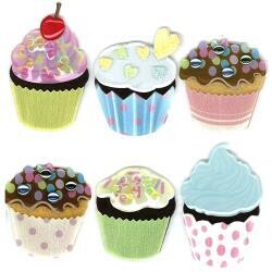 N Jolee&#39;s Boutique Dimensional Stickers Vellum Cupcakes