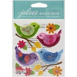 N Jolee&#39;s Boutique Themed Embellishment Stitched Colorful Birds