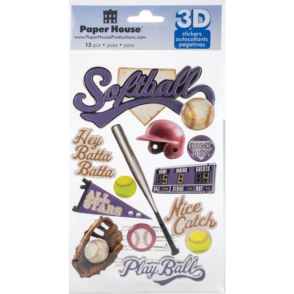 N Paper House 3D Stickers Softball