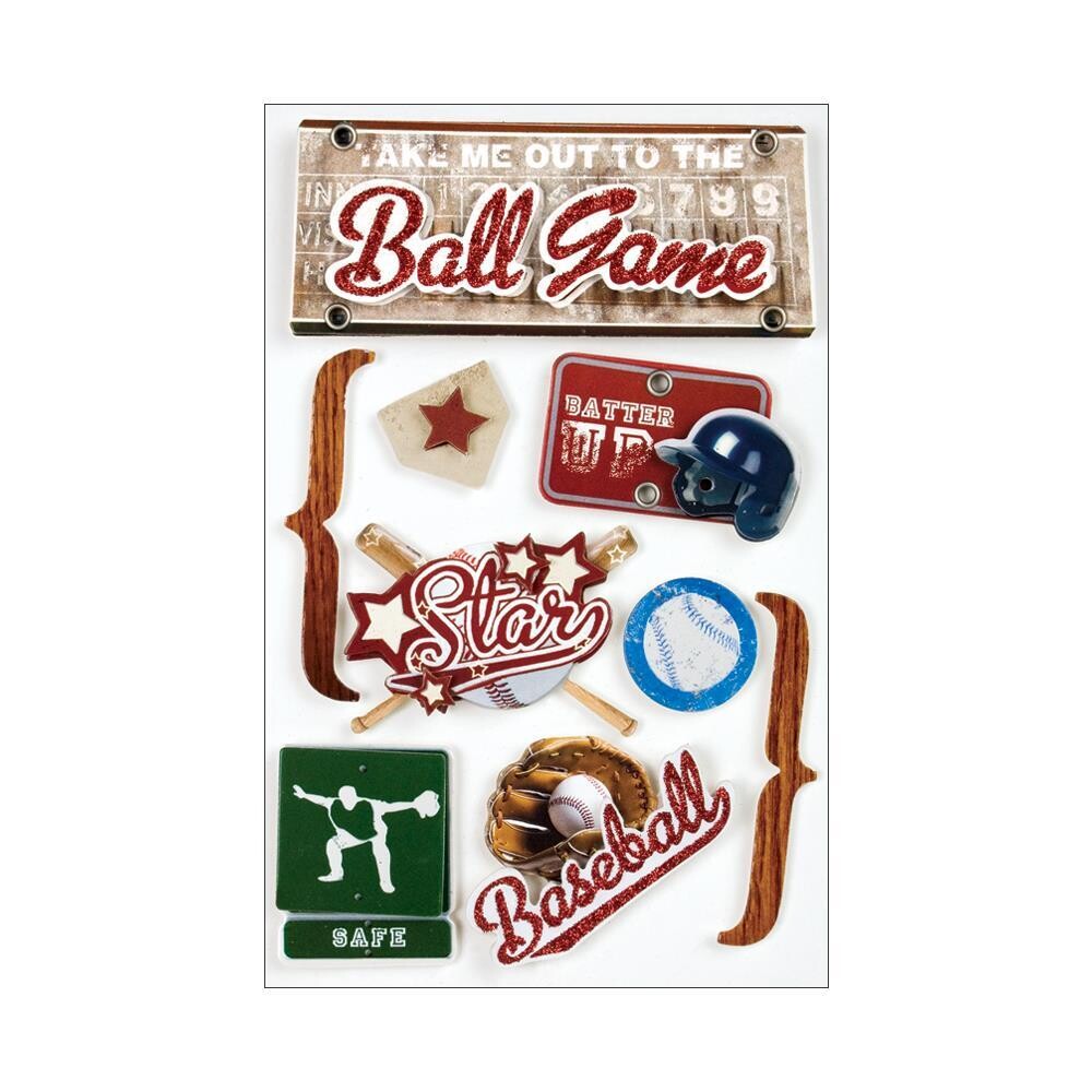 N Paper House 3D Stickers 4.5x7.5&quot; Baseball