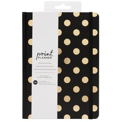 N AC Point Planner Perfect Bound Planner 6" X8" Gold Dots- Dot Grid- 120 Sheets