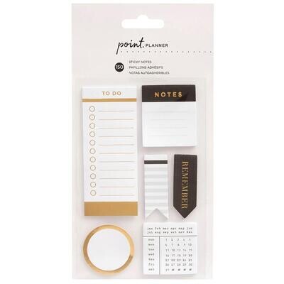 N AC Point Planner Sticky Notes 150 Sheets W/Gold Foil