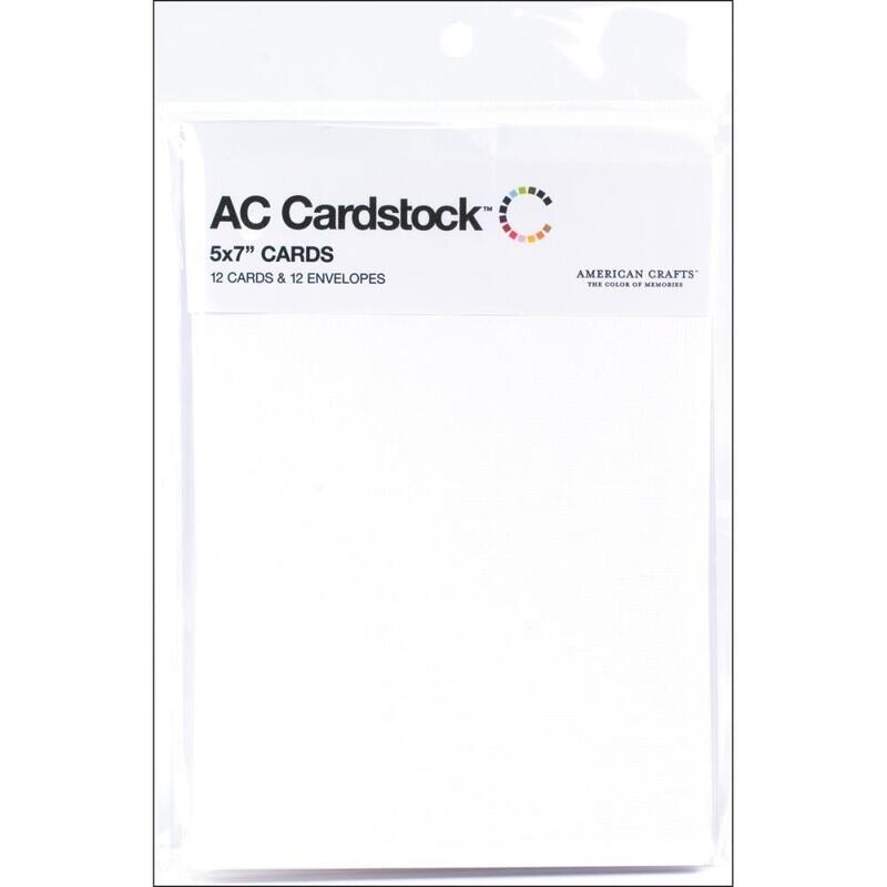 N American Crafts A7 Cards W/Envelopes (5.25&quot; X 7.25&quot;) 12Pkg White