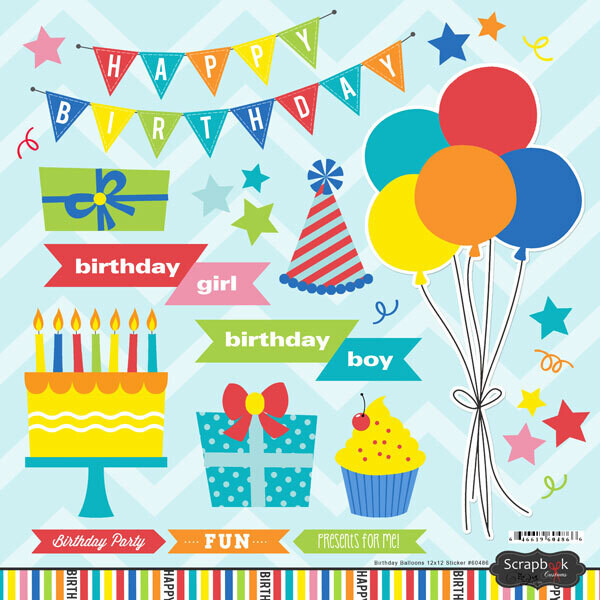 SC Birthday Balloons Sticker
