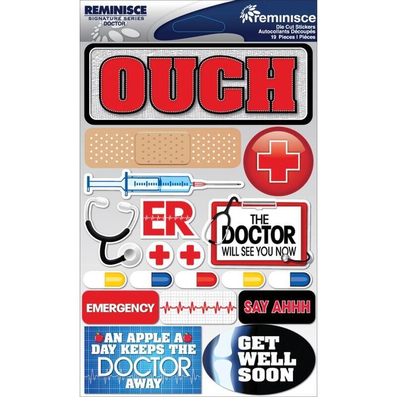 N Reminisce Signature Series Dimensional Stickers 4.5&quot; X6&quot; Doctor
