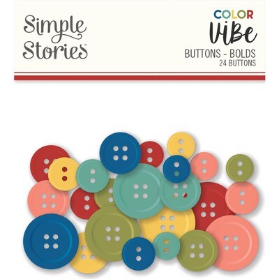 N Simple Stories Color Vibe Buttons Bolds 24pkg