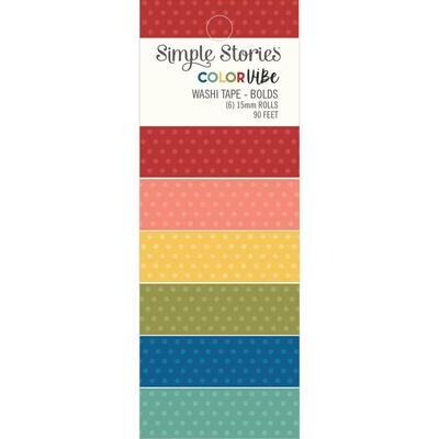 N Simple Stories Color Vibe Washi Tape Bolds 6pkg