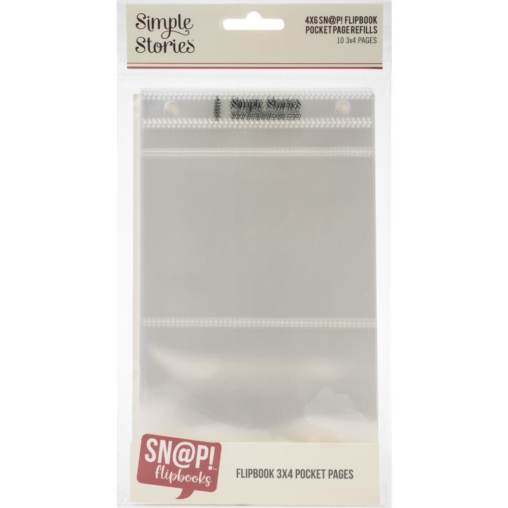 N Simple Stories Sn@p! Pocket Pages For 4&quot; X6&quot; Flipbooks 10/Pkg (2) 3&quot; X4&quot; Pockets