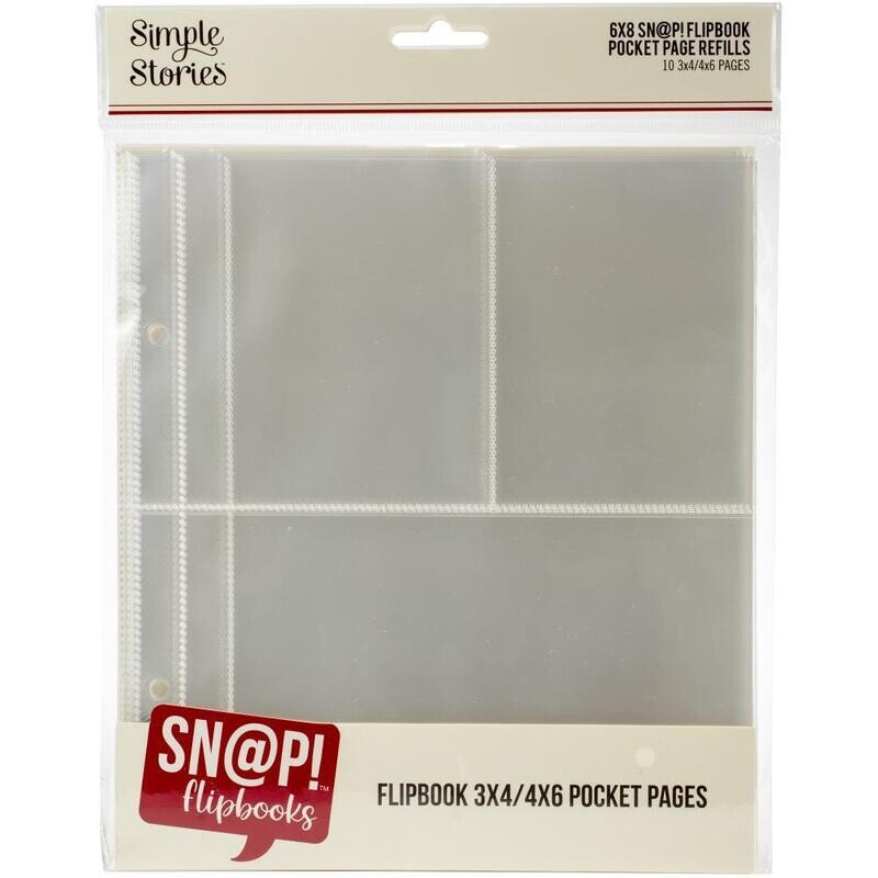 N Simple Stories Sn@p Flipbook Pocket Pages 3x4\4x6, 10/pkg