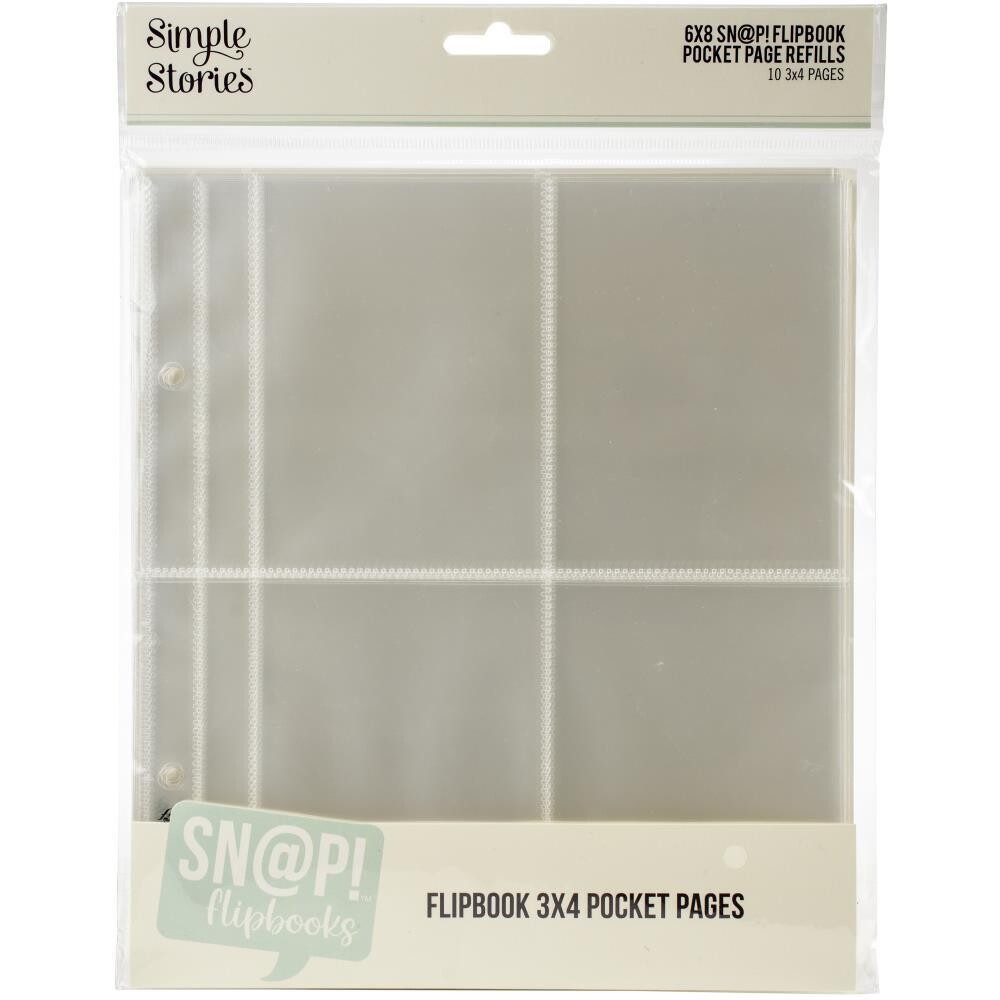 N Simple Stories Sn@p Flipbook Pocket Pages 3x4 10/pkg
