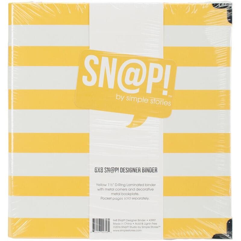 N Simple Stories Sn@p Designer Binder 6&quot;X8&quot; Yellow Stripe