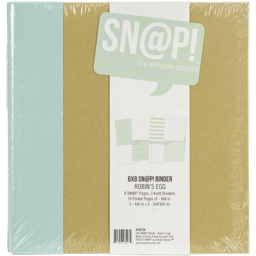 N Simple Stories Sn@p! Binder 6&quot;X8&quot; Robin&#39;s Egg