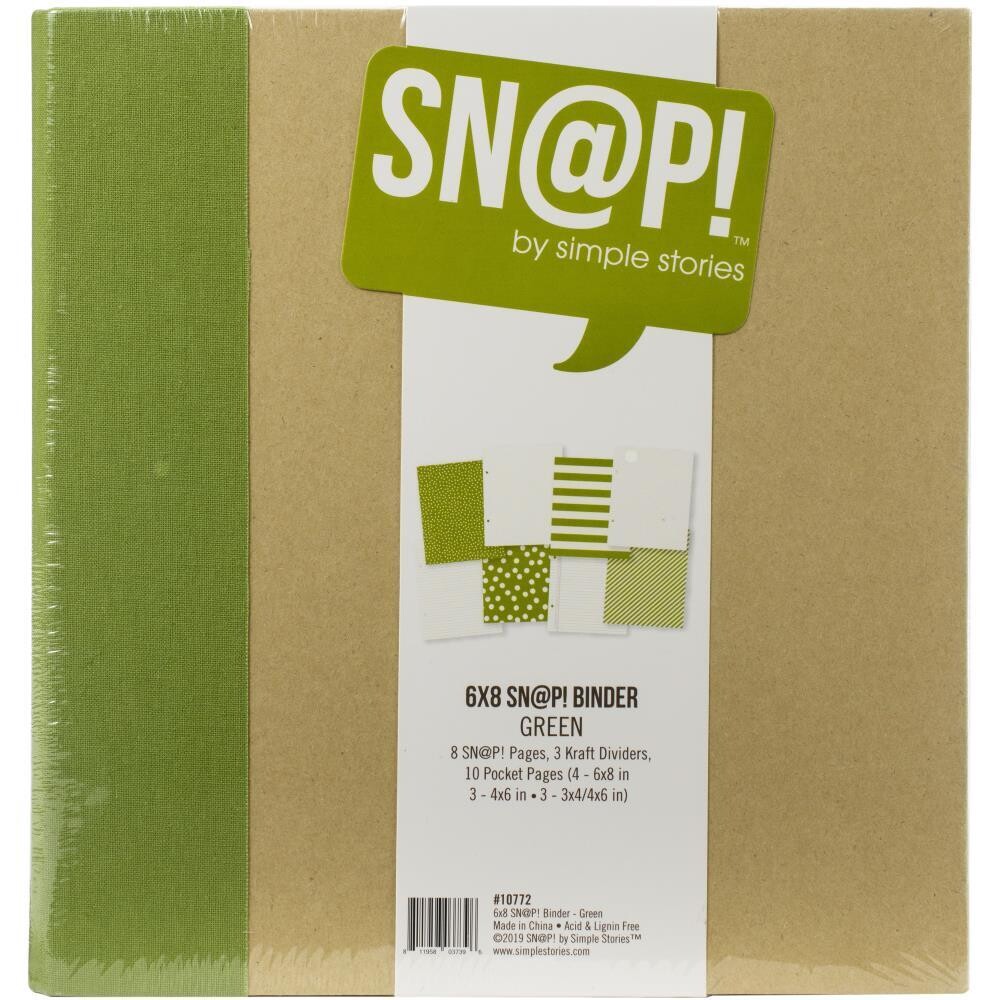 N Simple Stories Sn@p! Binder 6&quot; X8&quot; Green