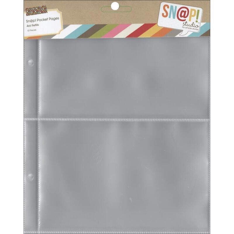 N Simple Stories Sn@p Pocket Pages For 6&quot; X8&quot; Binders 10/Pkg (2) 4&quot; X6&quot; Pockets