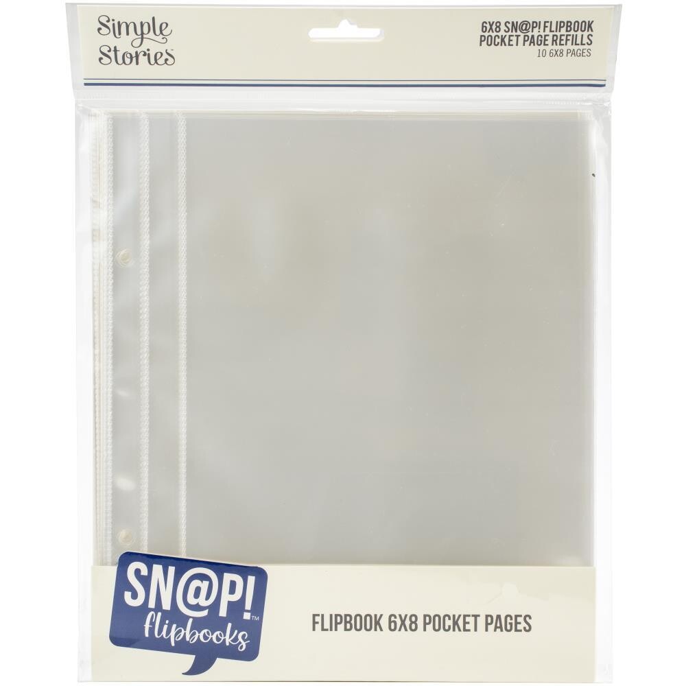 N Simple Stories Sn@p! Pocket Pages For 6&quot; X8&quot; Flipbooks 10/Pkg (1) 6&quot; X8&quot; Pocket