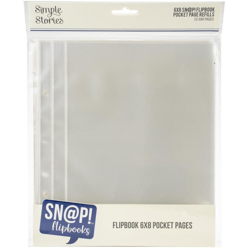 N Simple Stories Sn@p! Pocket Pages For 6&quot; X8&quot; Flipbooks 10/Pkg (1) 6&quot; X8&quot; Pocket