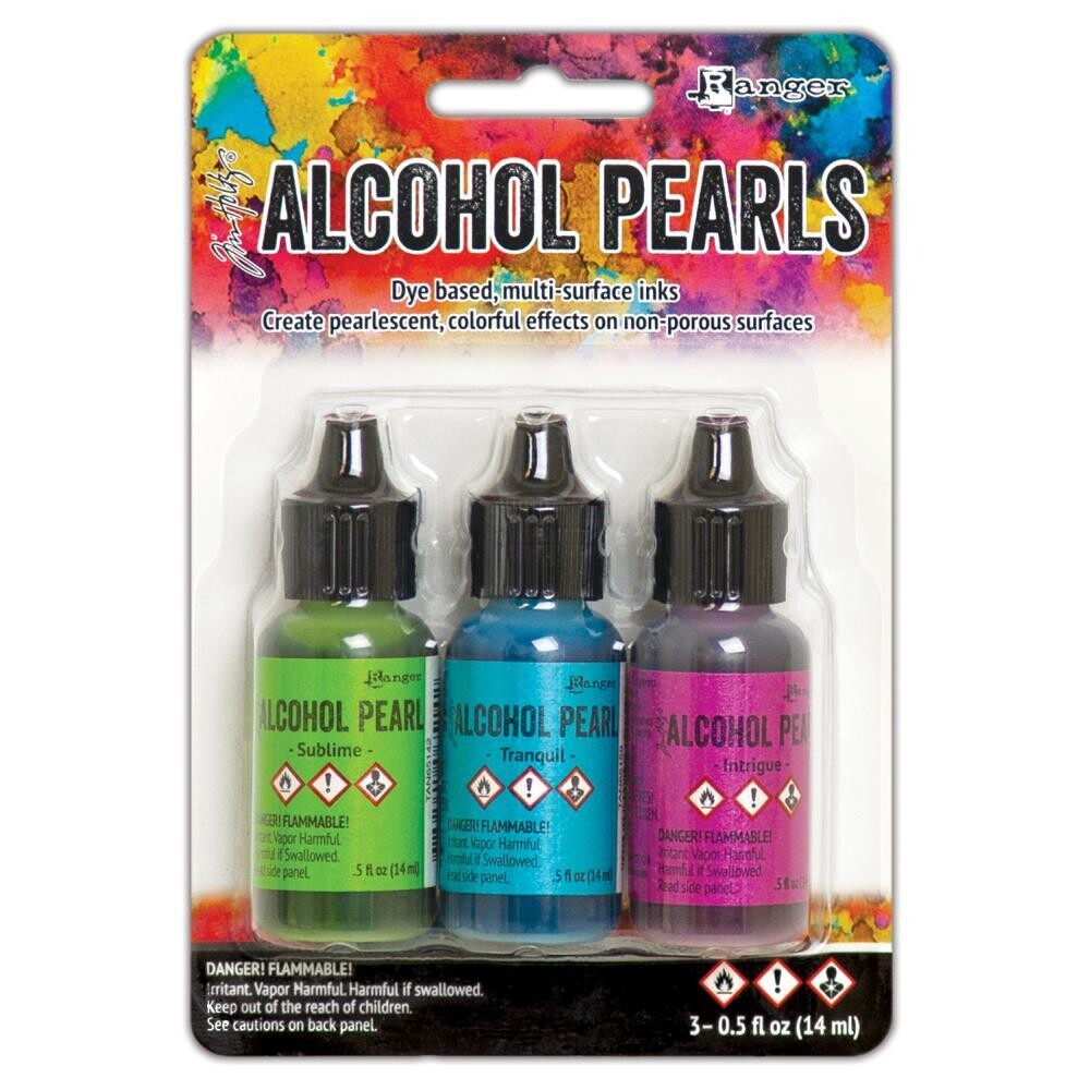 N Tim Holtz Alcohol Ink Pearls Kits 3/Pkg Kit#2 Sublime, Tranquil, Intrigue
