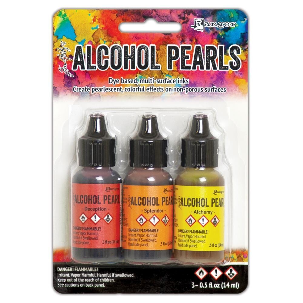 N Tim Holtz Alcohol Ink Pearls Kits 3/Pkg Kit #1 Deception, Splendor, Alchemy