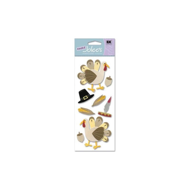 N Touch of Jolee&#39;s Dimensional Stickers Thanksgiving Turkeys
