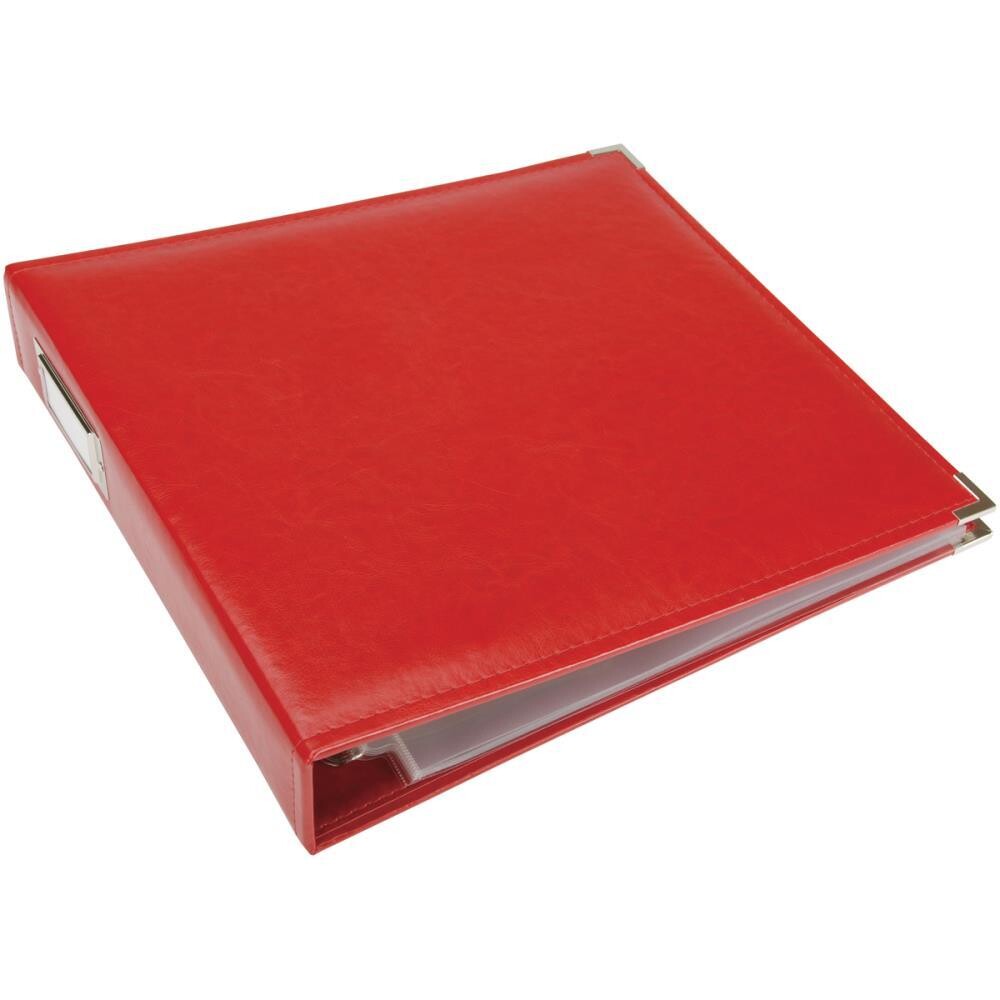 N We R Classic Leather D-Ring Album 12&quot; X12&quot; Real Red
