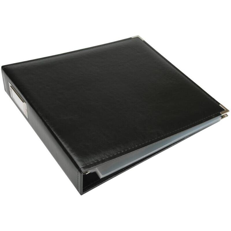 N We R Classic Leather D-Ring Album 12&quot; X12&quot; Black