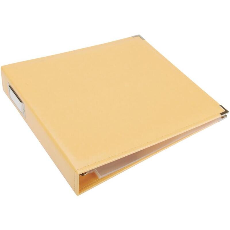N We R Classic Leather D-Ring Album 12&quot; X12&quot; Buttercup