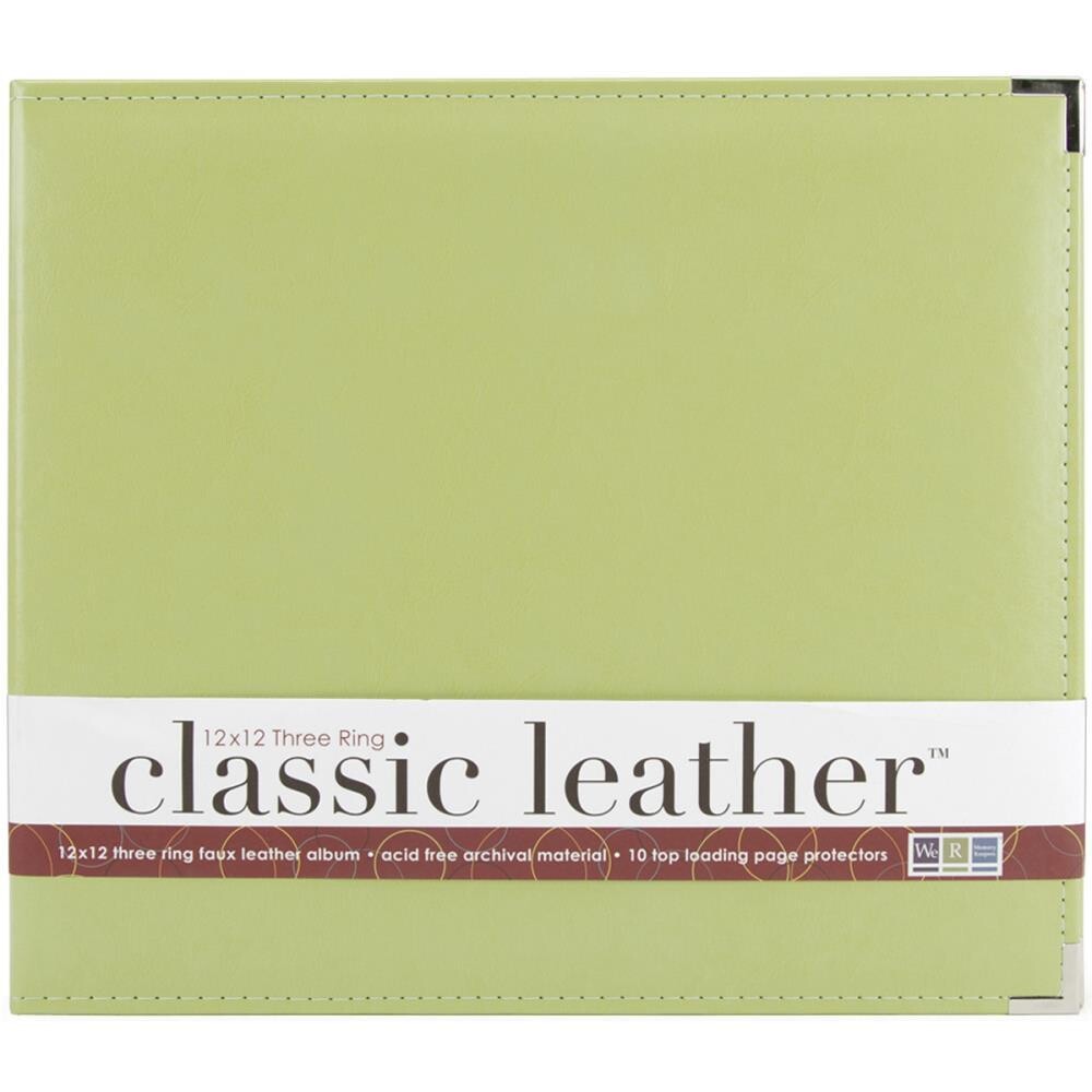 N We R Classic Leather D-Ring Album 12&quot; X12&quot; Kiwi