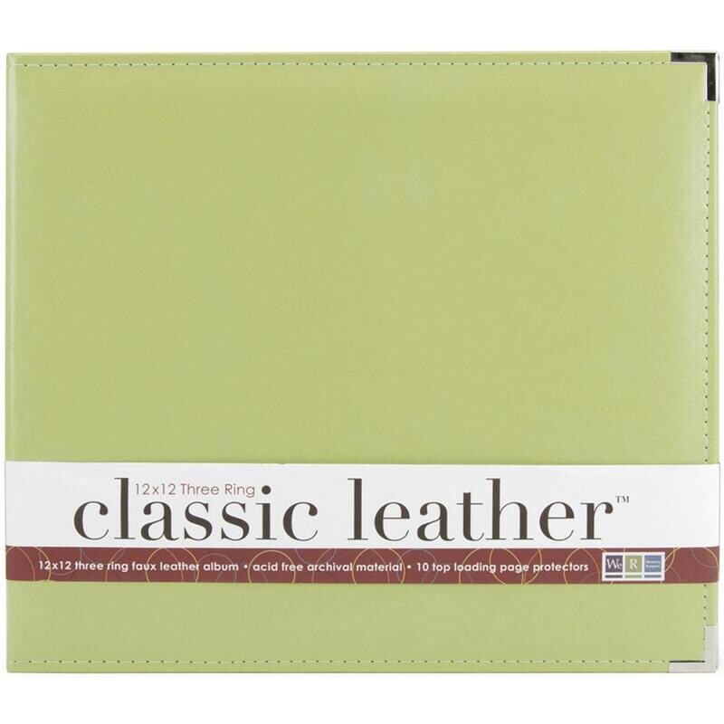 N We R Classic Leather D-Ring Album 12&quot; X12&quot; Kiwi