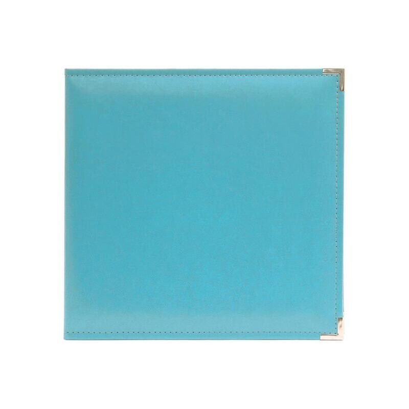 N We R Classic Leather D-Ring Album 12&quot; X12&quot; Aqua