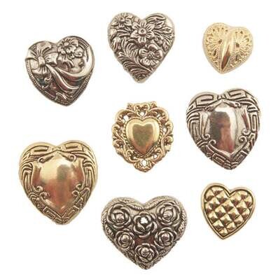 BG Assorted Fancy Hearts Buttons