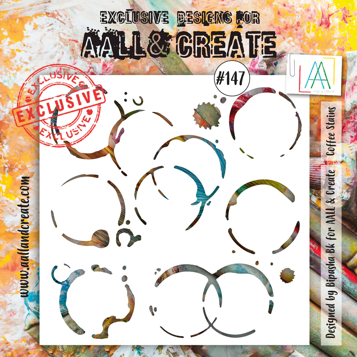 EC AALL And Create Stencil Coffee Stains