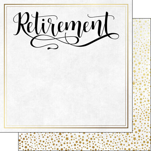 SC Retirement Script Double-Sided Cardstock 12&quot; X12&quot;