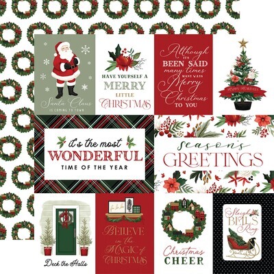 EP A Wonderful Christmas Multi Journaling Cards 12x12 Patterned Paper