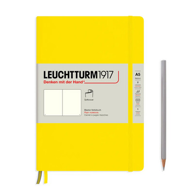 F Leuchtturm1917 Notebooks- Medium (A5) Lemon, Softcover, Plain