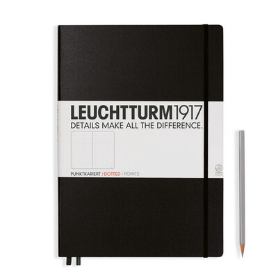 F Leuchtturm1917 Bauhaus Edition- Hardcover Medium Notebook Black, Blue Dotted Grid