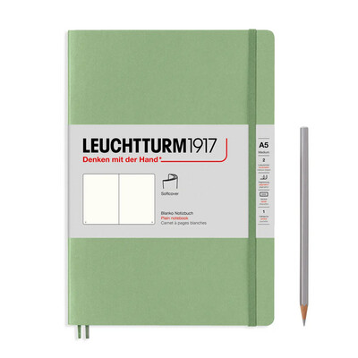 F Leuchtturm1917 Notebooks- Medium (A5) Sage, Softcover, Plain