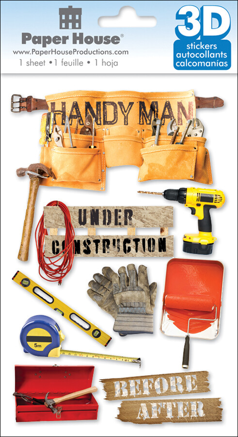 Paper House 3D Stickers 4.5x7.5&quot; Handyman