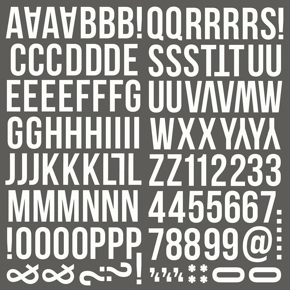 N Simple Stories Color Vibe Foam Alpha Stickers 6&quot; X12&quot; 129/Pkg White