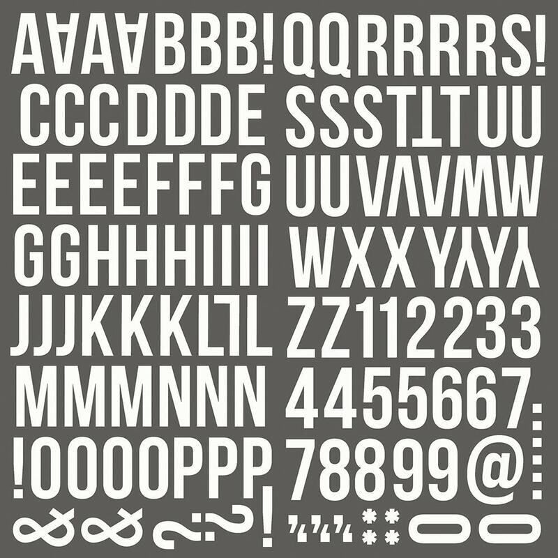 N Simple Stories Color Vibe Foam Alpha Stickers 6&quot; X12&quot; 129/Pkg White
