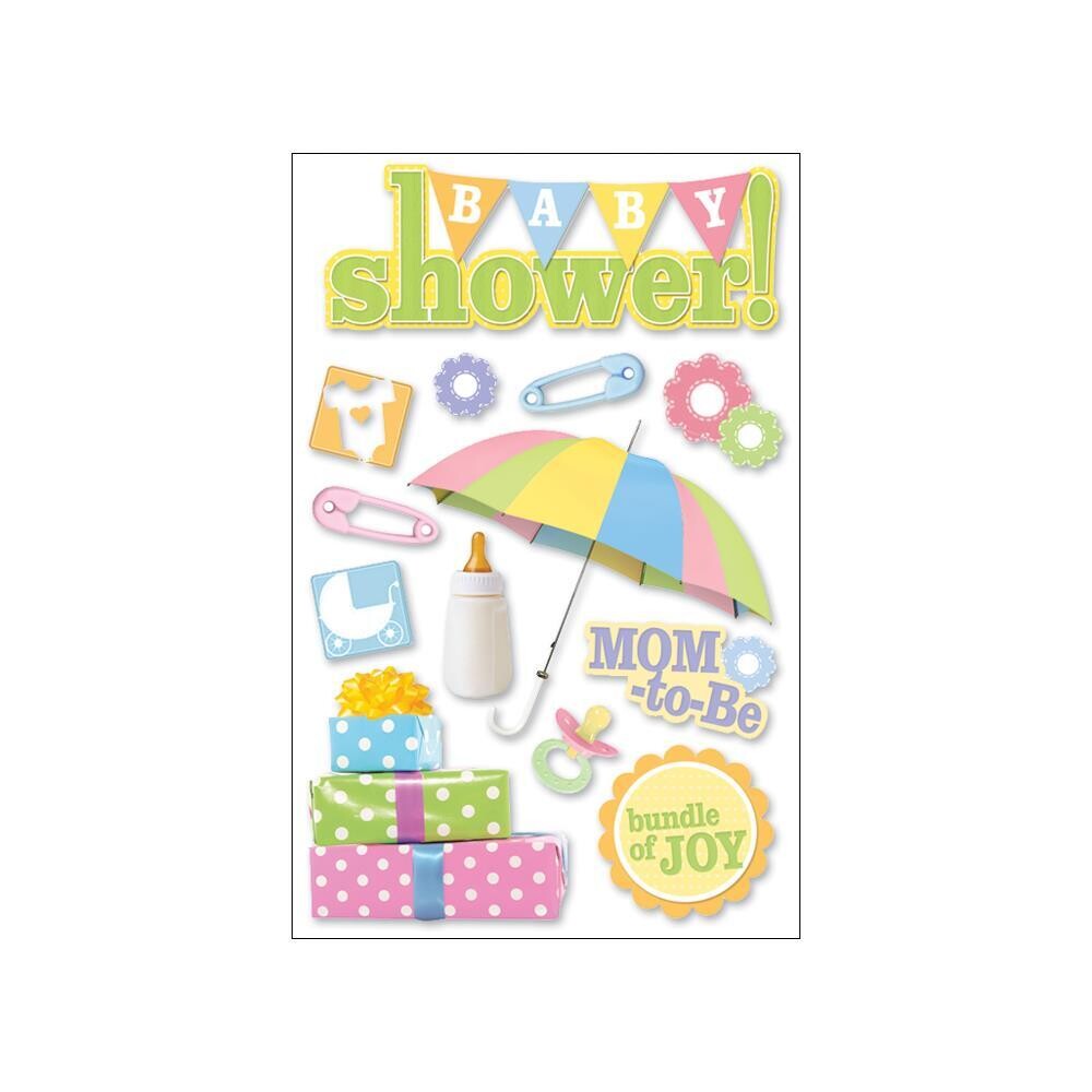N Paper House Paper 3D Stickers 4.5&quot; X 7.5&quot; Baby Shower