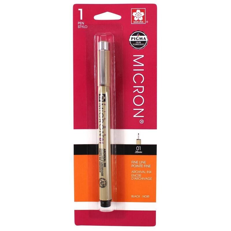 N Sakura Pigma Micron Pen 01 .25mm Black
