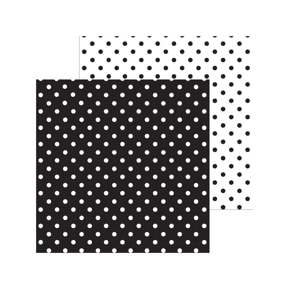 N Doodlebug Petite Swiss Dot Cardstock 12&quot; X12&quot; Beetle Black