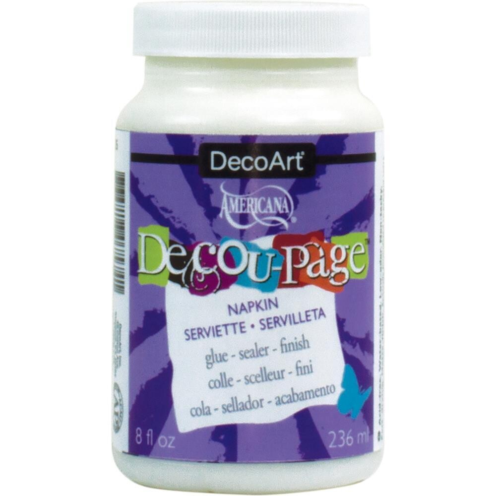 N DecoArt Americana Decou-Page Glue Widemouth Jar 8oz Napkin
