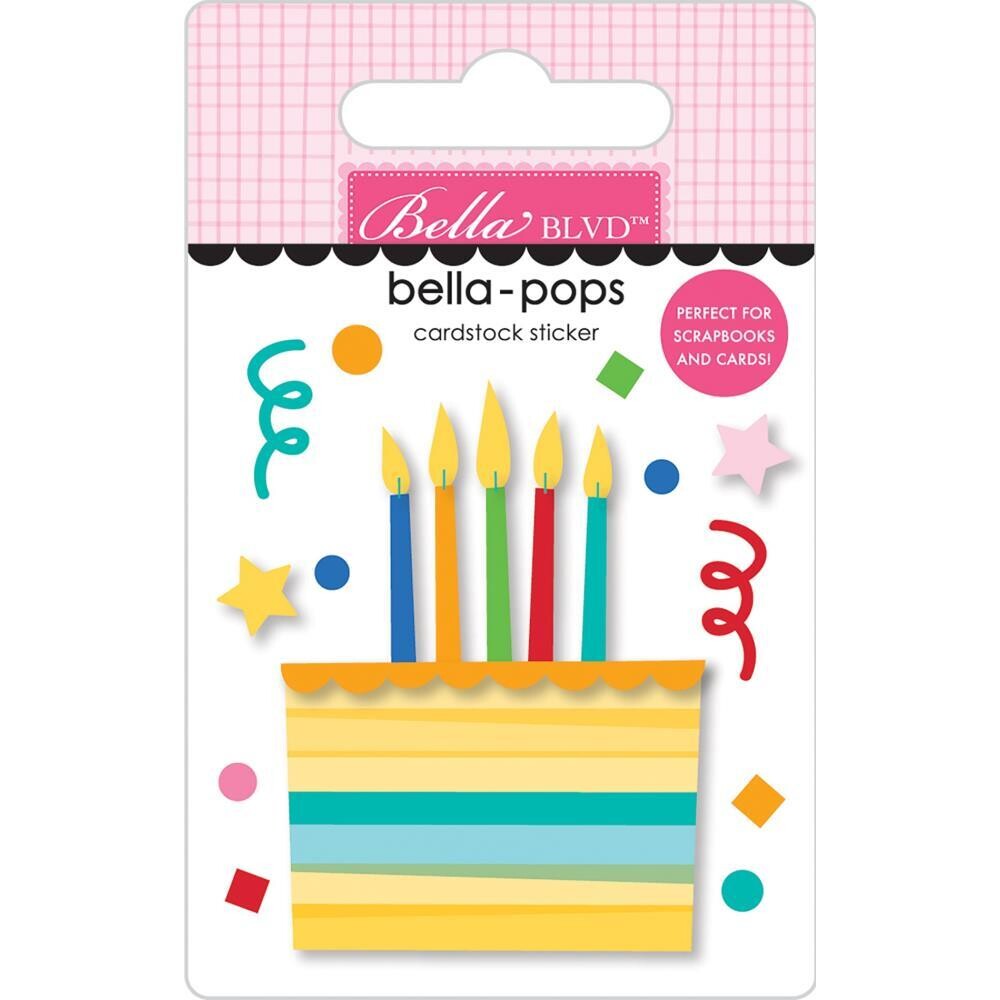 N Birthday Bash Bella-Pops 3D Stickers Eat Cake
