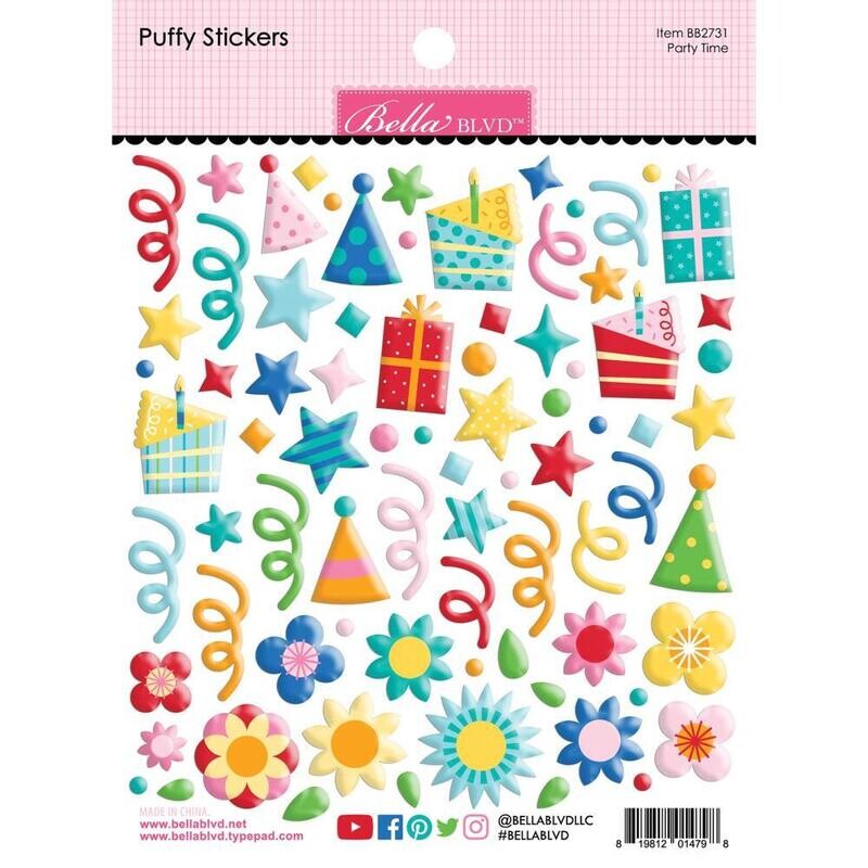 N Birthday Bash Puffy Stickers Party Time