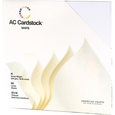 N American Crafts Textured Cardstock Pack 12" X12" 60/Pkg Solid White