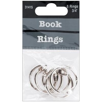 N Baumgartens Book Ring Silver .75" 5pkg